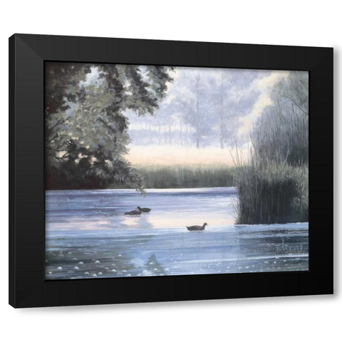 Water base II Black Modern Wood Framed Art Print by Heigl, Franz