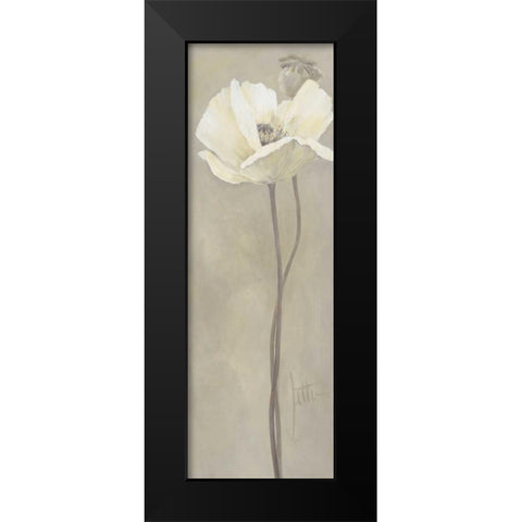 Poppy in white V Black Modern Wood Framed Art Print by Roseboom, Jettie
