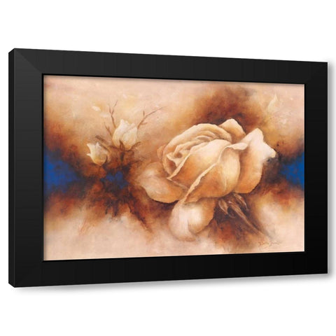 Rose II Black Modern Wood Framed Art Print with Double Matting by Jansma, Betty