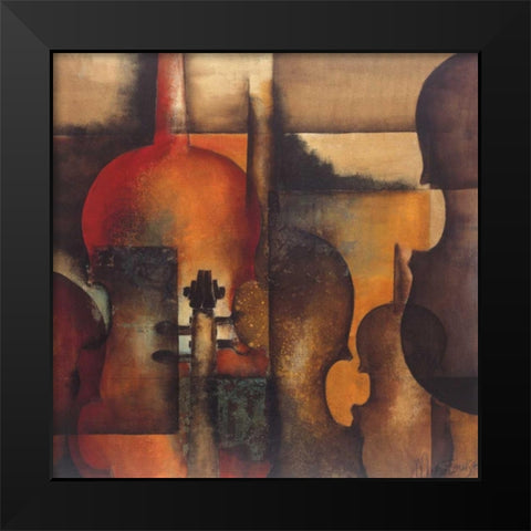 Ode to Music I Black Modern Wood Framed Art Print by Oudkerk, Marie-Louise