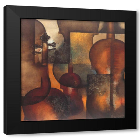 Ode to Music II Black Modern Wood Framed Art Print with Double Matting by Oudkerk, Marie-Louise