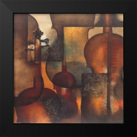 Ode to Music II Black Modern Wood Framed Art Print by Oudkerk, Marie-Louise