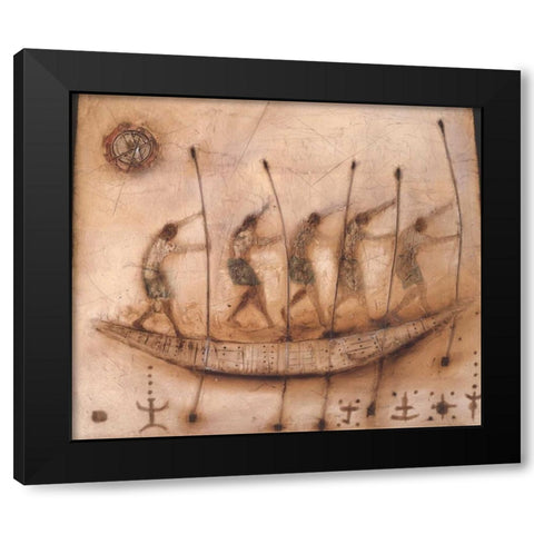 Stoneage II Black Modern Wood Framed Art Print by Noordhuis, Jan Eelse