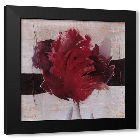Estella Tulip II Black Modern Wood Framed Art Print with Double Matting by Vriesendorp, Heleen