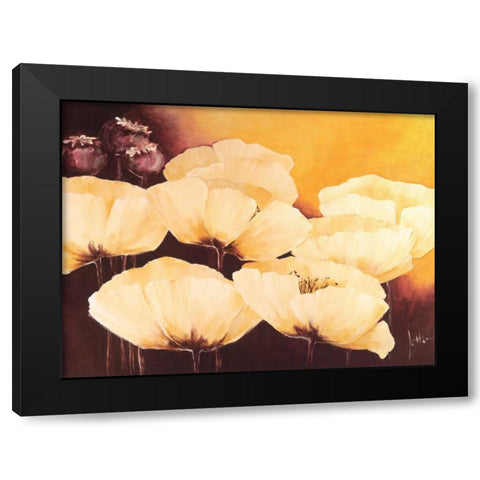 Yellow Poppies I Black Modern Wood Framed Art Print by Roseboom, Jettie