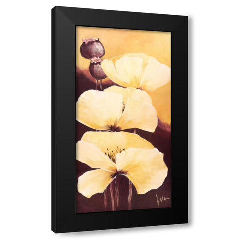 Yellow Poppies III Black Modern Wood Framed Art Print with Double Matting by Roseboom, Jettie