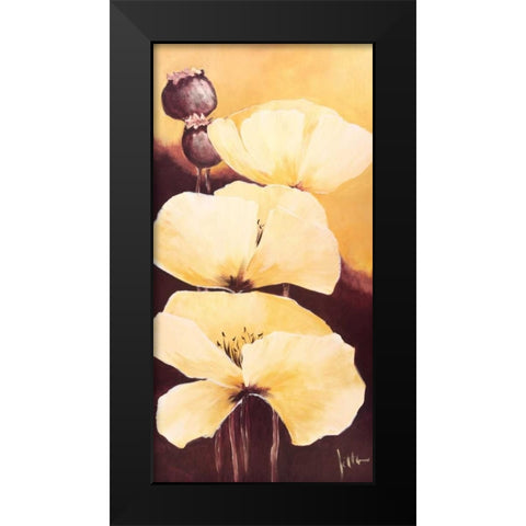 Yellow Poppies III Black Modern Wood Framed Art Print by Roseboom, Jettie