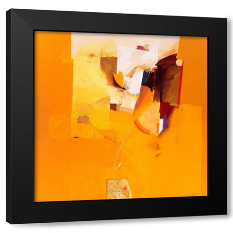 Yellow one Black Modern Wood Framed Art Print with Double Matting by den Boon, Theo