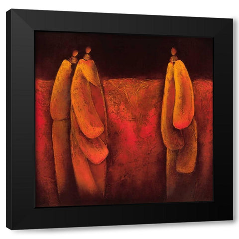 Personages I Black Modern Wood Framed Art Print with Double Matting by Optendrees, Liesbeth