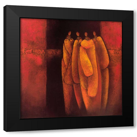 Personages II Black Modern Wood Framed Art Print by Optendrees, Liesbeth