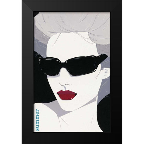 Summer Black Modern Wood Framed Art Print by Scherpenberg, Adri