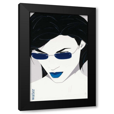 Water Black Modern Wood Framed Art Print with Double Matting by Scherpenberg, Adri