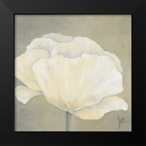 Poppy in white I Black Modern Wood Framed Art Print by Roseboom, Jettie