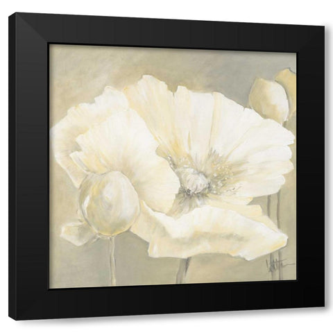 Poppy in white II Black Modern Wood Framed Art Print by Roseboom, Jettie