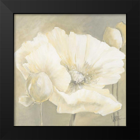 Poppy in white II Black Modern Wood Framed Art Print by Roseboom, Jettie
