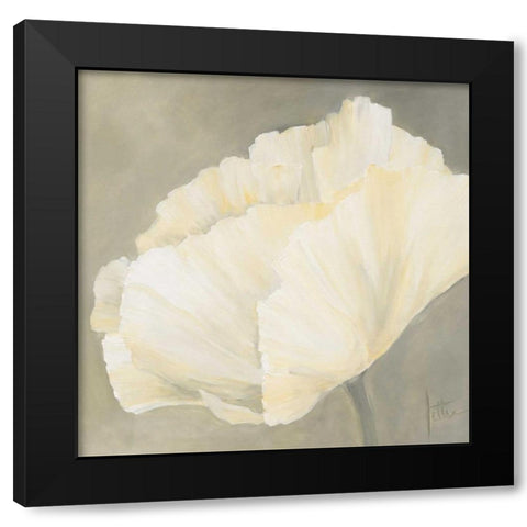 Poppy in white III Black Modern Wood Framed Art Print with Double Matting by Roseboom, Jettie