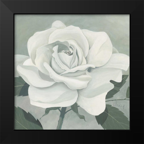 Rose One Black Modern Wood Framed Art Print by Heigl, Franz