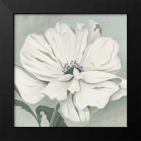 White poppy Black Modern Wood Framed Art Print by Heigl, Franz