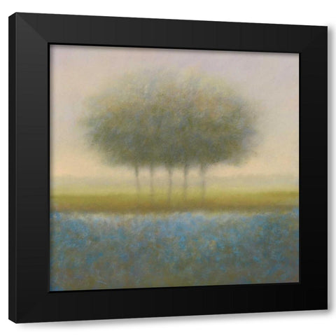 Blue group of trees Black Modern Wood Framed Art Print with Double Matting by Dolieslager, Hans