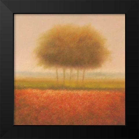 Orange group of trees Black Modern Wood Framed Art Print by Dolieslager, Hans