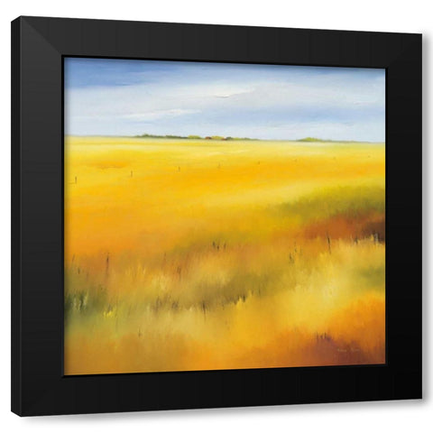 Yellow field II Black Modern Wood Framed Art Print by Paus, Hans