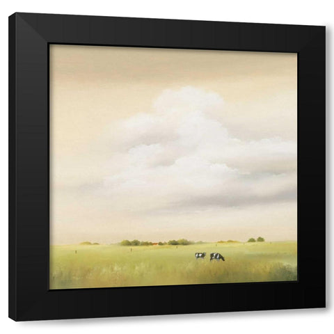 Cows I Black Modern Wood Framed Art Print by Paus, Hans