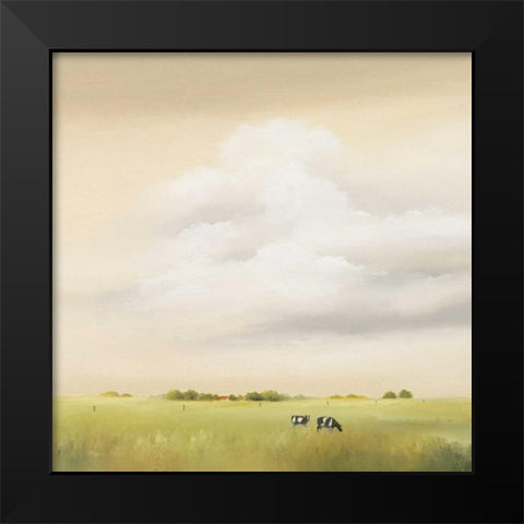 Cows I Black Modern Wood Framed Art Print by Paus, Hans