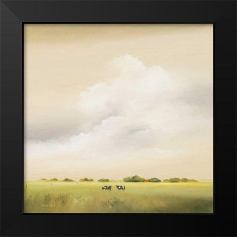 Cows II Black Modern Wood Framed Art Print by Paus, Hans