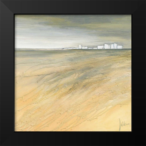 Waving landscape II Black Modern Wood Framed Art Print by Roseboom, Jettie
