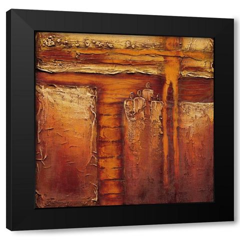 Join together II Black Modern Wood Framed Art Print with Double Matting by Optendrees, Liesbeth