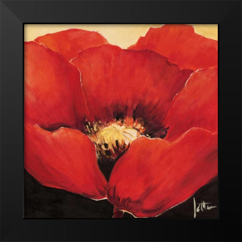 Red beauty I Black Modern Wood Framed Art Print by Roseboom, Jettie