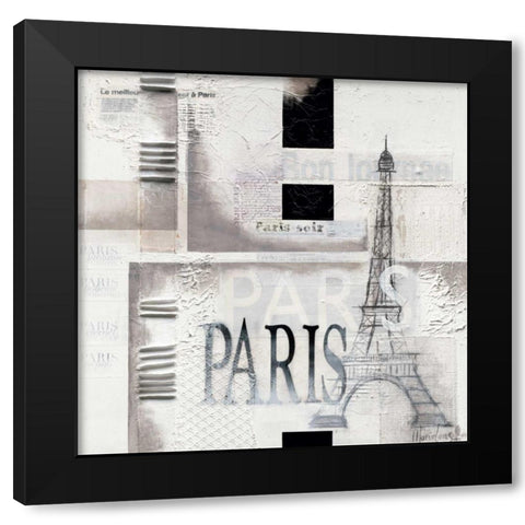 Paris Black Modern Wood Framed Art Print with Double Matting by Oudkerk, Marie-Louise