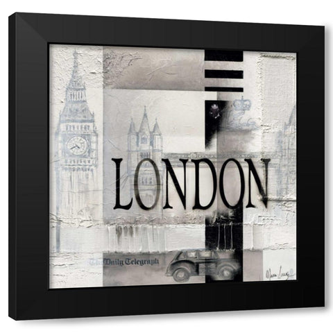 London Black Modern Wood Framed Art Print with Double Matting by Oudkerk, Marie-Louise