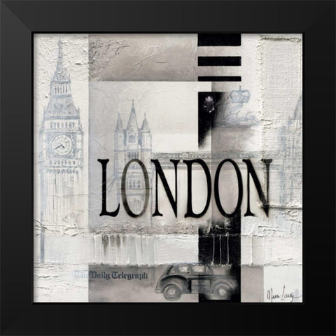 London Black Modern Wood Framed Art Print by Oudkerk, Marie-Louise
