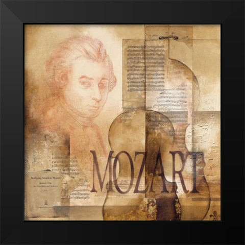A tribute to Mozart Black Modern Wood Framed Art Print by Oudkerk, Marie-Louise