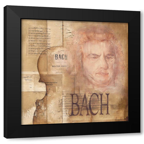 A tribute to Bach Black Modern Wood Framed Art Print with Double Matting by Oudkerk, Marie-Louise