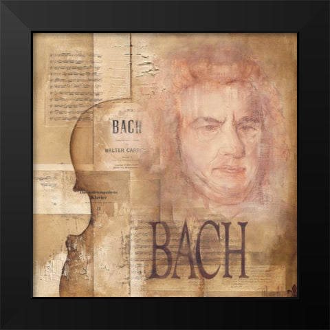 A tribute to Bach Black Modern Wood Framed Art Print by Oudkerk, Marie-Louise