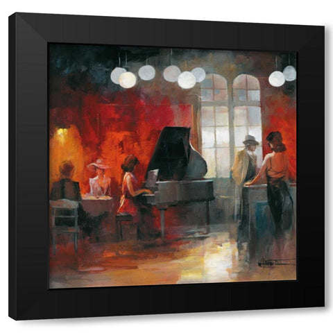 Rendez-vous II Black Modern Wood Framed Art Print with Double Matting by Haenraets, Willem