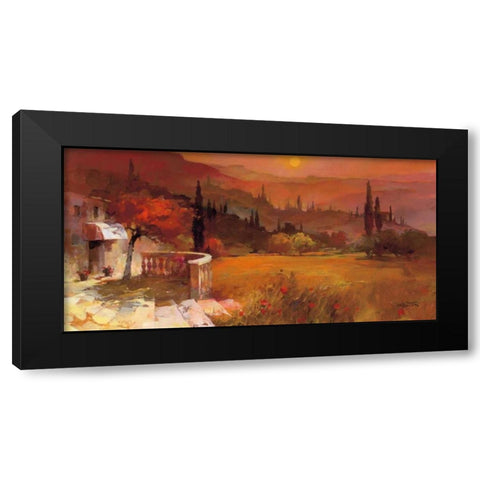 Romantic Tuscany I Black Modern Wood Framed Art Print with Double Matting by Haenraets, Willem