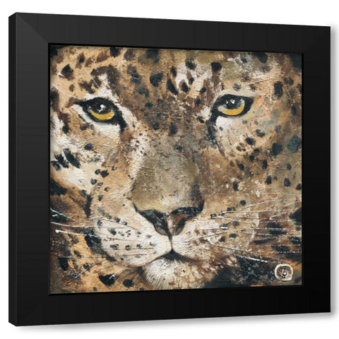 Leopard Black Modern Wood Framed Art Print with Double Matting by Volynets, Yuliya