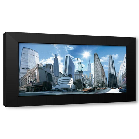 NY Highlights Black Modern Wood Framed Art Print with Double Matting by Nyss