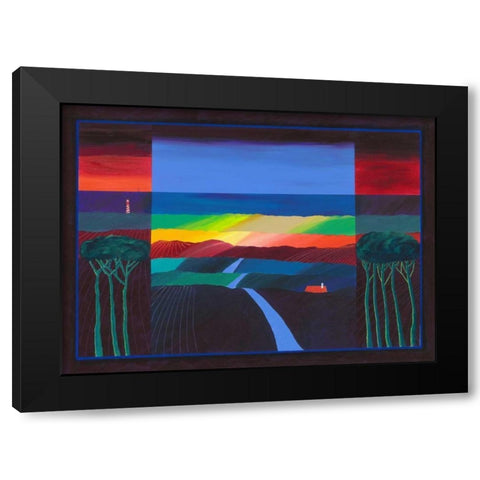 Lighthouse I Black Modern Wood Framed Art Print by van Oostmalle, Cees