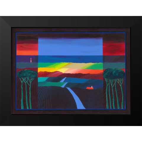 Lighthouse I Black Modern Wood Framed Art Print by van Oostmalle, Cees