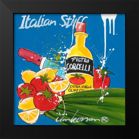 Italian stuff Black Modern Wood Framed Art Print by van Leersum, El
