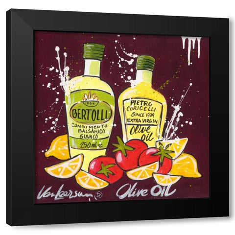 Olive oil Black Modern Wood Framed Art Print with Double Matting by van Leersum, El