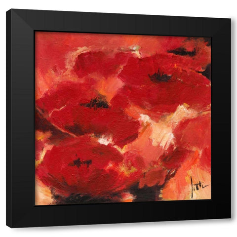 Abstract Flowers II Black Modern Wood Framed Art Print with Double Matting by Roseboom, Jettie