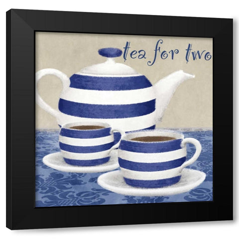 Tea for two Black Modern Wood Framed Art Print with Double Matting by Linda, Wood