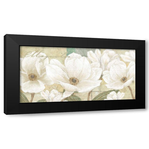 Magnolia Black Modern Wood Framed Art Print with Double Matting by Linda, Wood