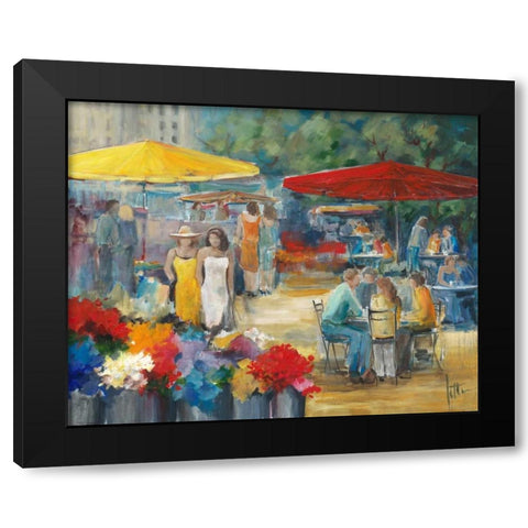 Summer market I Black Modern Wood Framed Art Print by Roseboom, Jettie