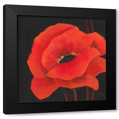 Simple red I Black Modern Wood Framed Art Print by Roseboom, Jettie